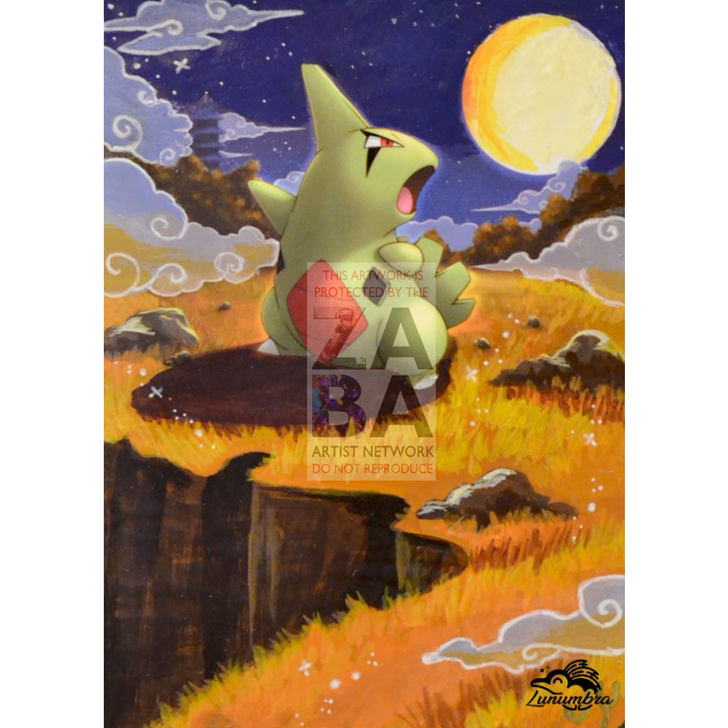 Larvitar 51/95 Unleashed Extended Art Custom Pokemon Card Textless Silver Holographic