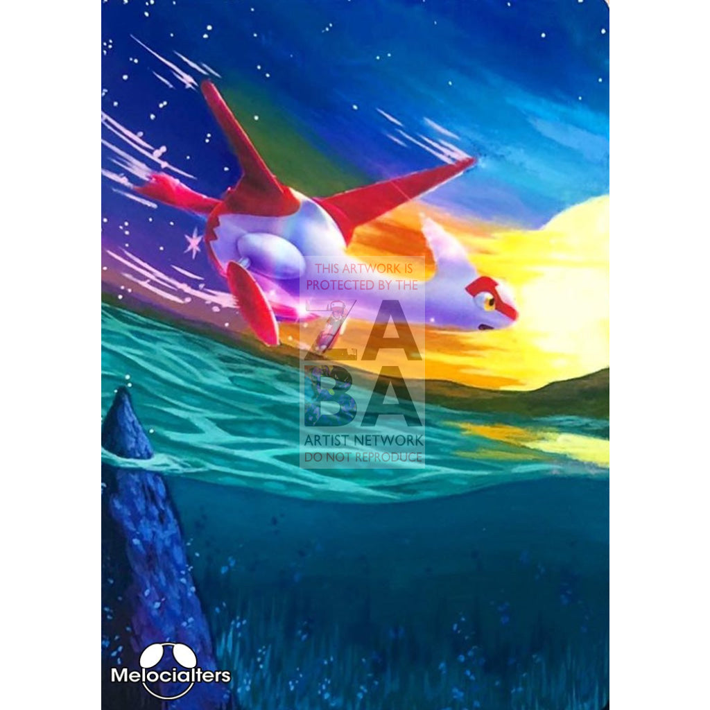 Latias Hgss10 Promo Extended Art Custom Pokemon Card Textless Silver Holographic
