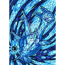 Latias V (Stained-Glass) Custom Pokemon Card Shining Blue / Textless Silver Foil