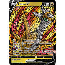 Latias V (Stained-Glass) Custom Pokemon Card Shining / With Text Silver Foil
