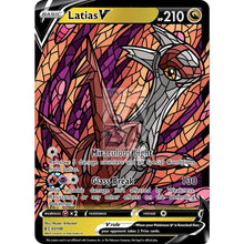 Latias V (Stained-Glass) Custom Pokemon Card Standard / With Text Silver Foil
