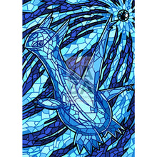 Latios V (Stained-Glass) Custom Pokemon Card Shining Blue / Textless Silver Foil