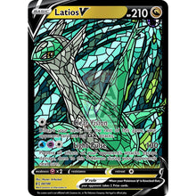 Latios V (Stained-Glass) Custom Pokemon Card Shining / With Text Silver Foil