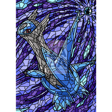 Latios V (Stained-Glass) Custom Pokemon Card Standard / Textless Silver Foil