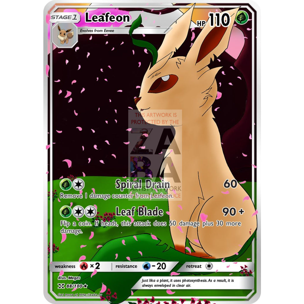 Leafeon (Cute) Custom Pokemon Card - ZabaTV