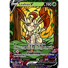 Leafeon V Stained-Glass Custom Pokemon Card