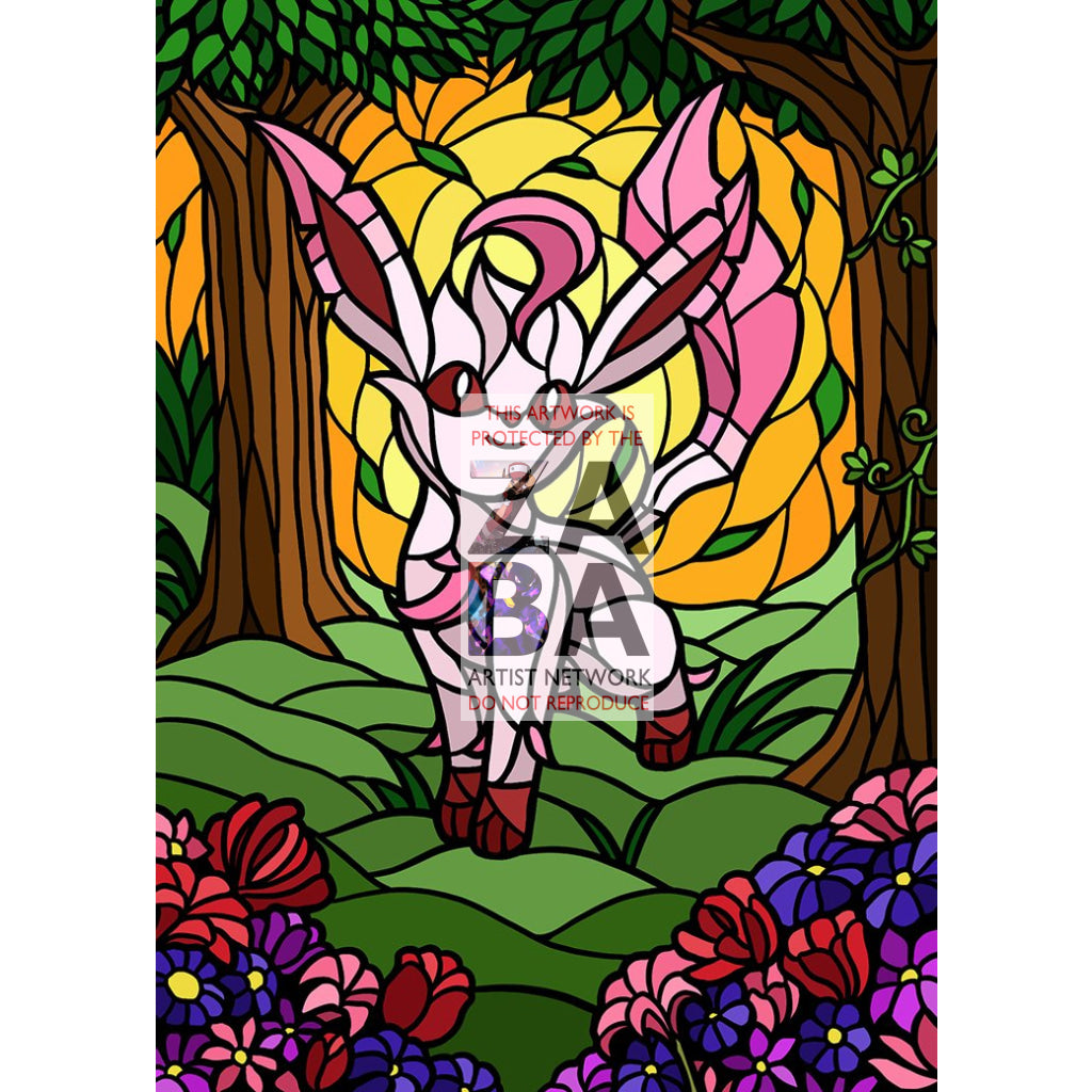 Leafeon V Stained-Glass Custom Pokemon Card - ZabaTV