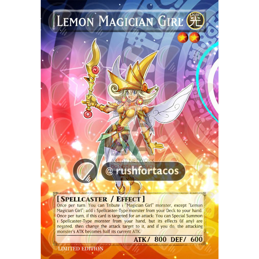 Lemon Magician Girl Full Art Orica - Custom Yu-Gi-Oh! Card Kiwi
