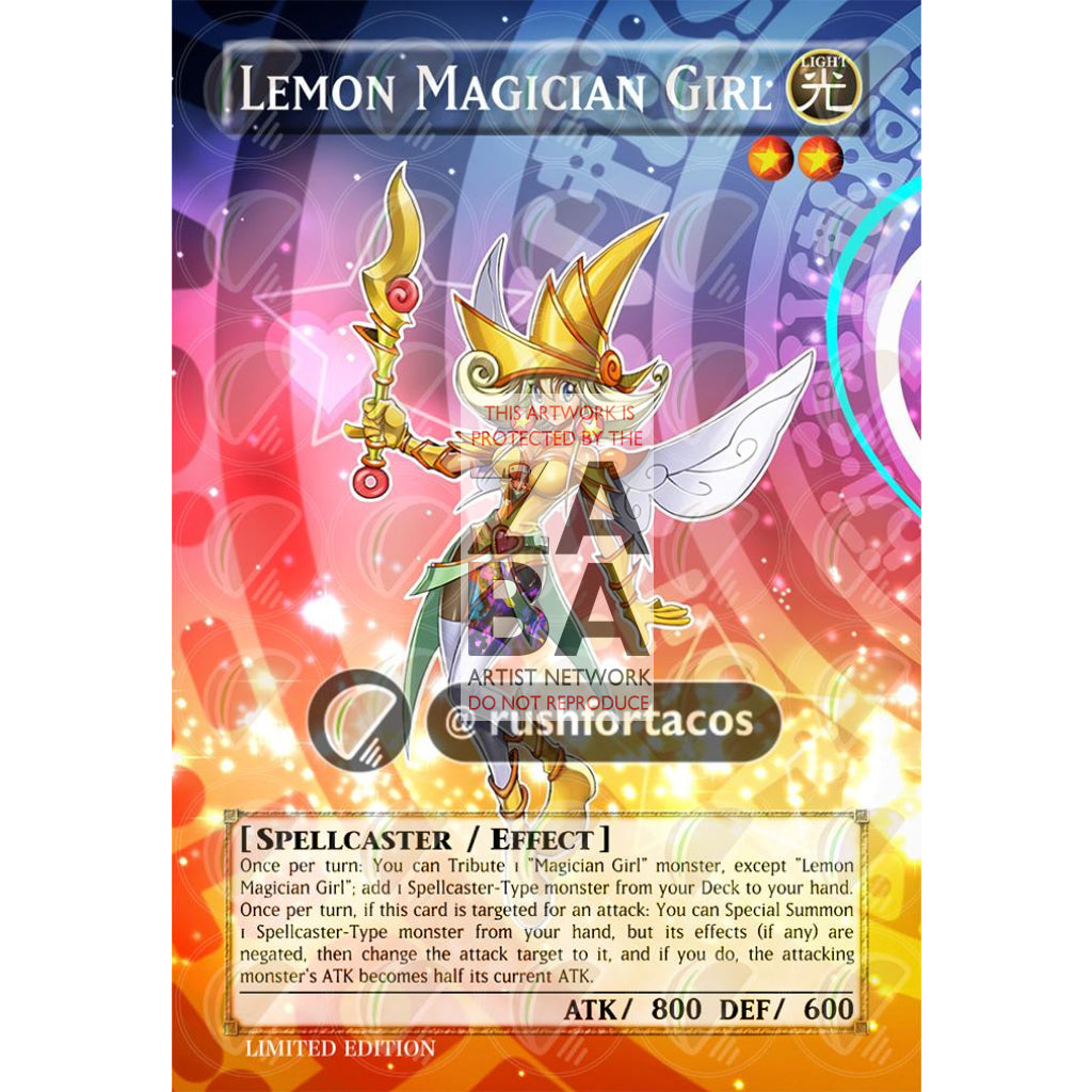 Lemon Magician Girl Full Art ORICA - Custom Yu-Gi-Oh! Card - ZabaTV