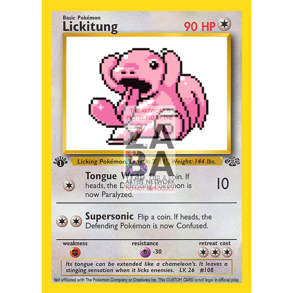 Lickitung Game Sprite Custom Pokemon Card - ZabaTV