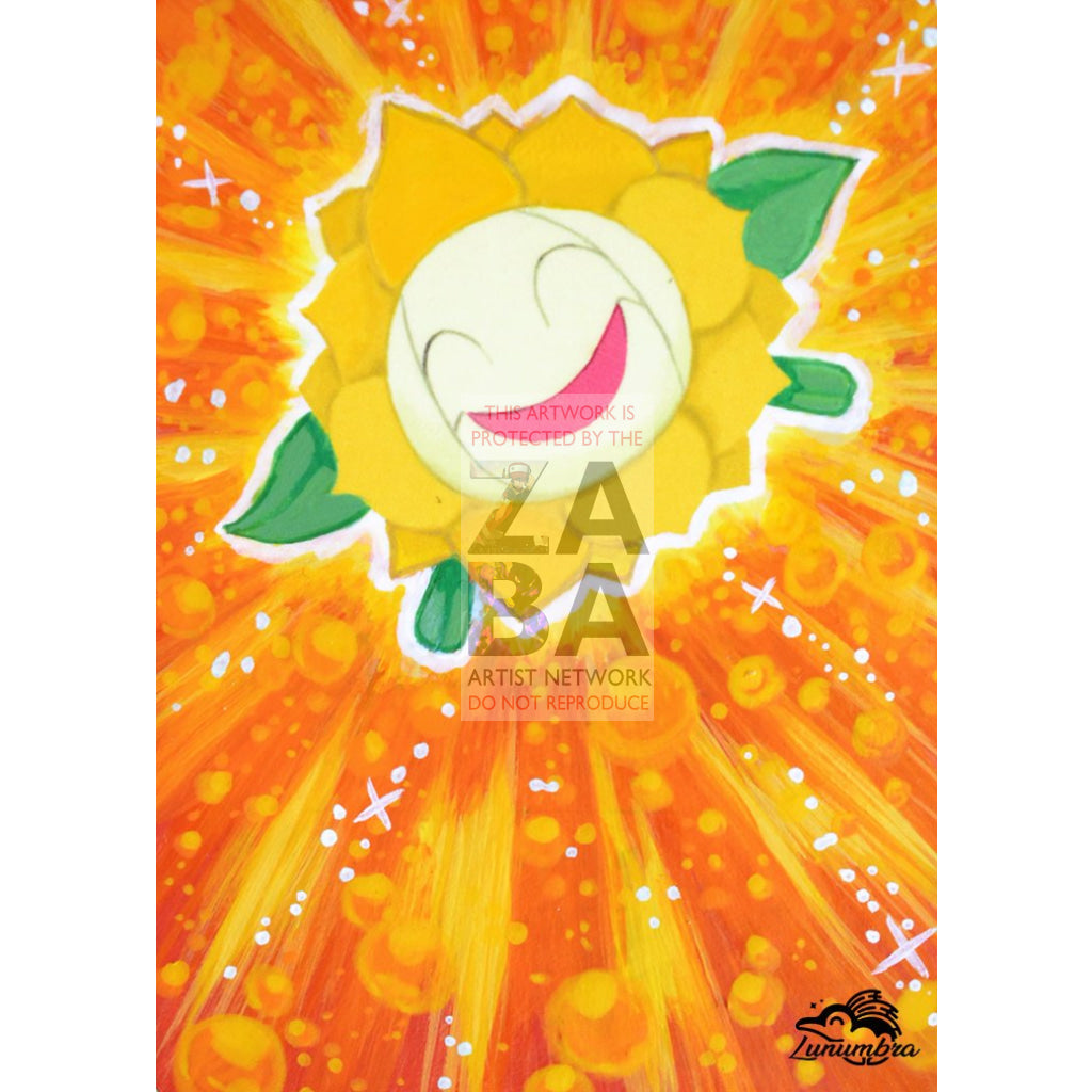 Light Sunflora 72/105 Neo Destiny Extended Art Custom Pokemon Card Textless Silver Holographic