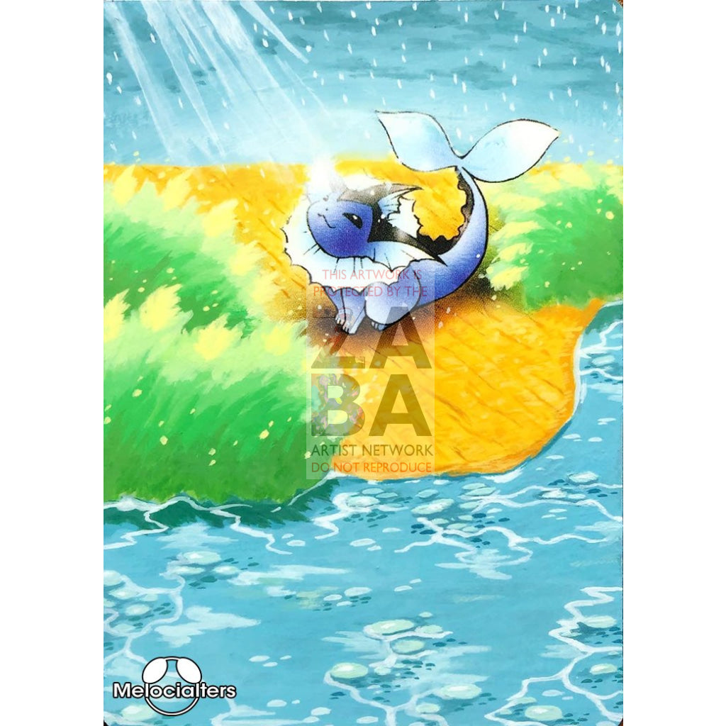 Light Vaporeon 52/105 Neo Destiny Extended Art Custom Pokemon Card Textless Silver Holographic