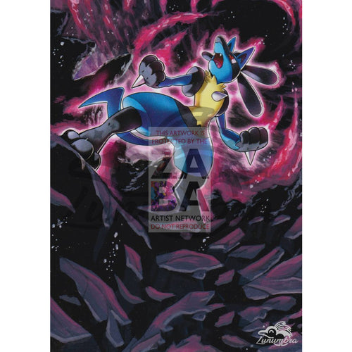 Lucario 47/124 Xy Fates Collide Extended Art Custom Pokemon Card Textless Silver Holographic