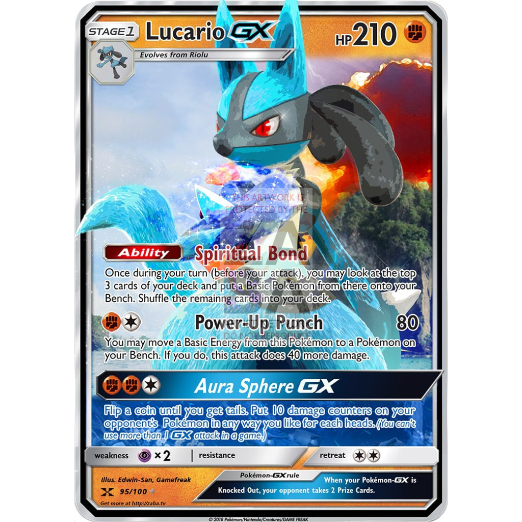 Lucario GX Custom Pokemon Card - ZabaTV