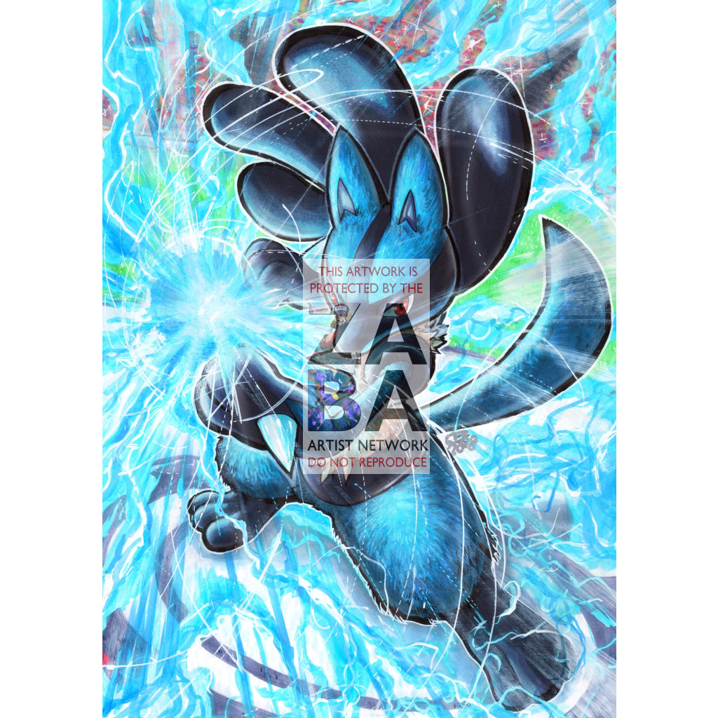 Lucario V Full Art Custom Pokemon Card Silver Foil / Textless