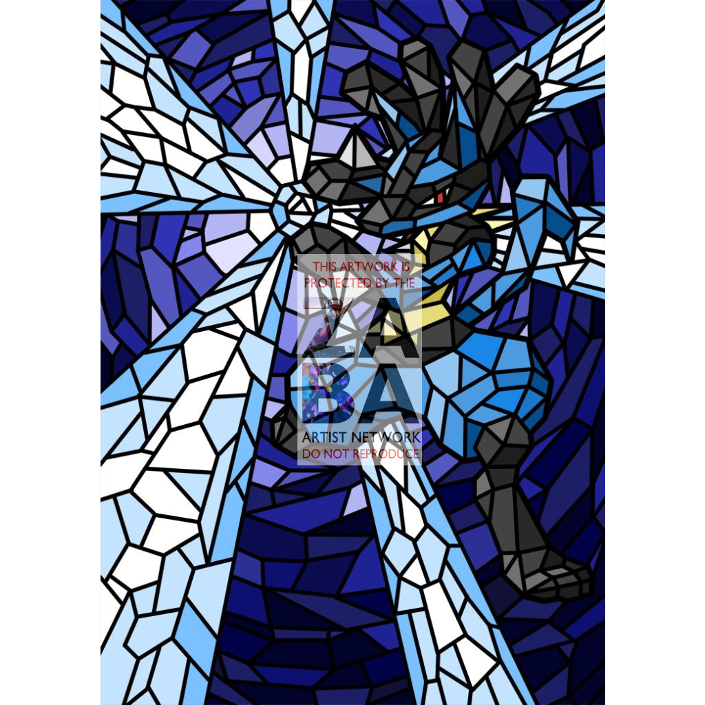 Lucario V (Stained-Glass) Custom Pokemon Card - ZabaTV