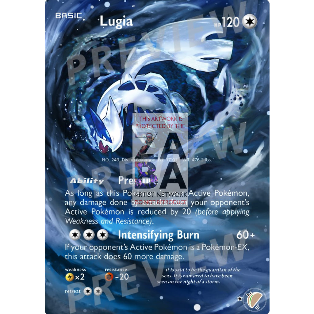 Lugia 78/124 Fates Collide Extended Art Custom Pokemon Card - ZabaTV