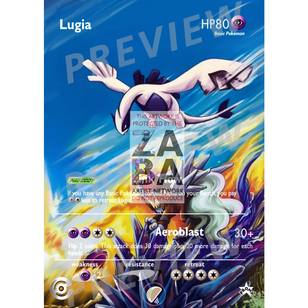 Lugia Japanese Happy Adventure Rally 2002 Promo 47 Extended Art Custom Pokemon Card - ZabaTV