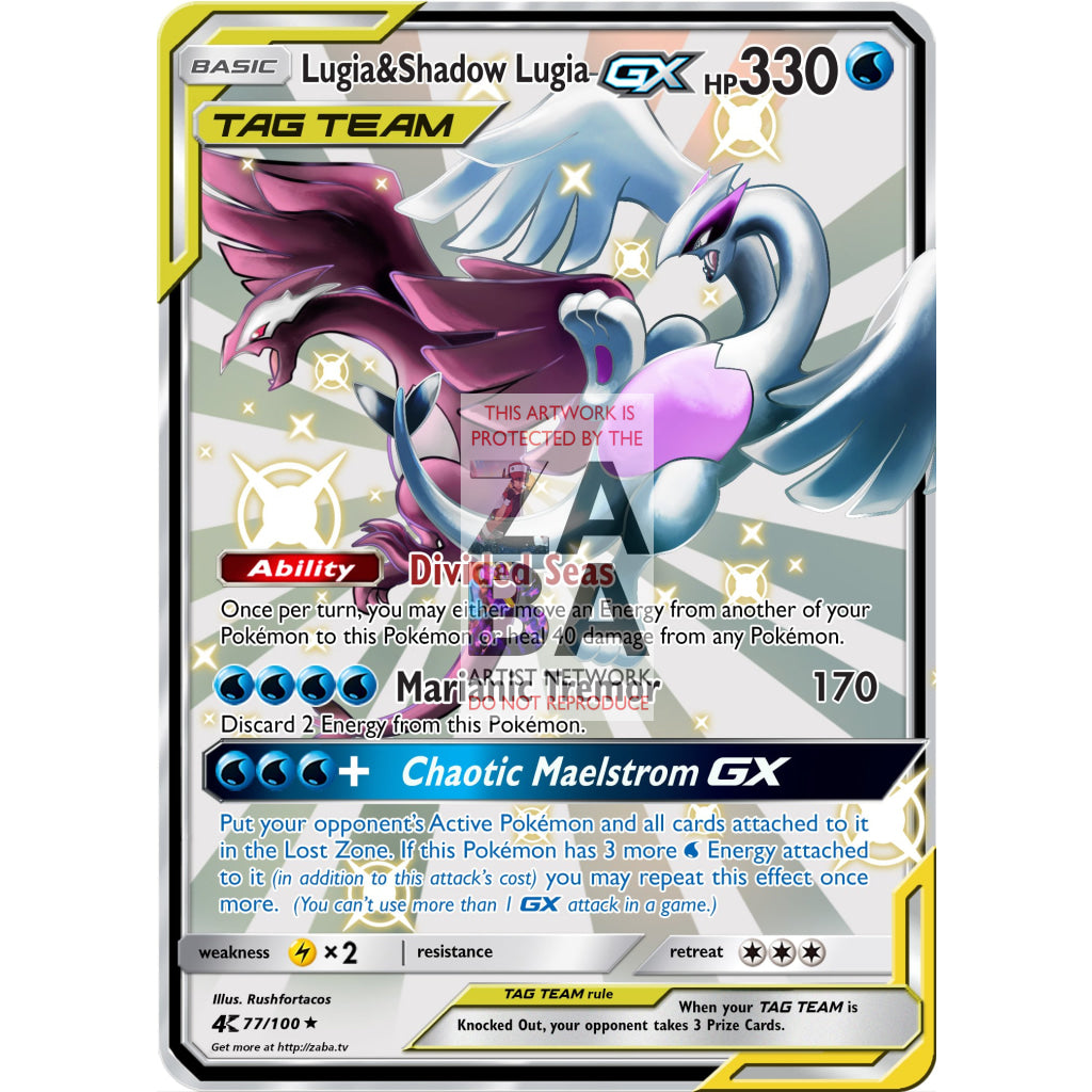 Lugia & Shadow Lugia GX Custom Pokemon Card - ZabaTV