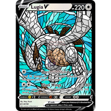 Lugia V (Stained-Glass) Custom Pokemon Card Shining Gold / With Text Silver Foil