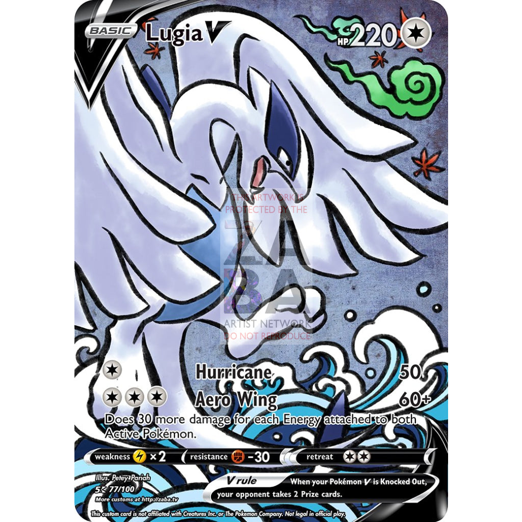Lugia V (Traditional Japanese Style Inspired) Custom Pokemon Card - ZabaTV