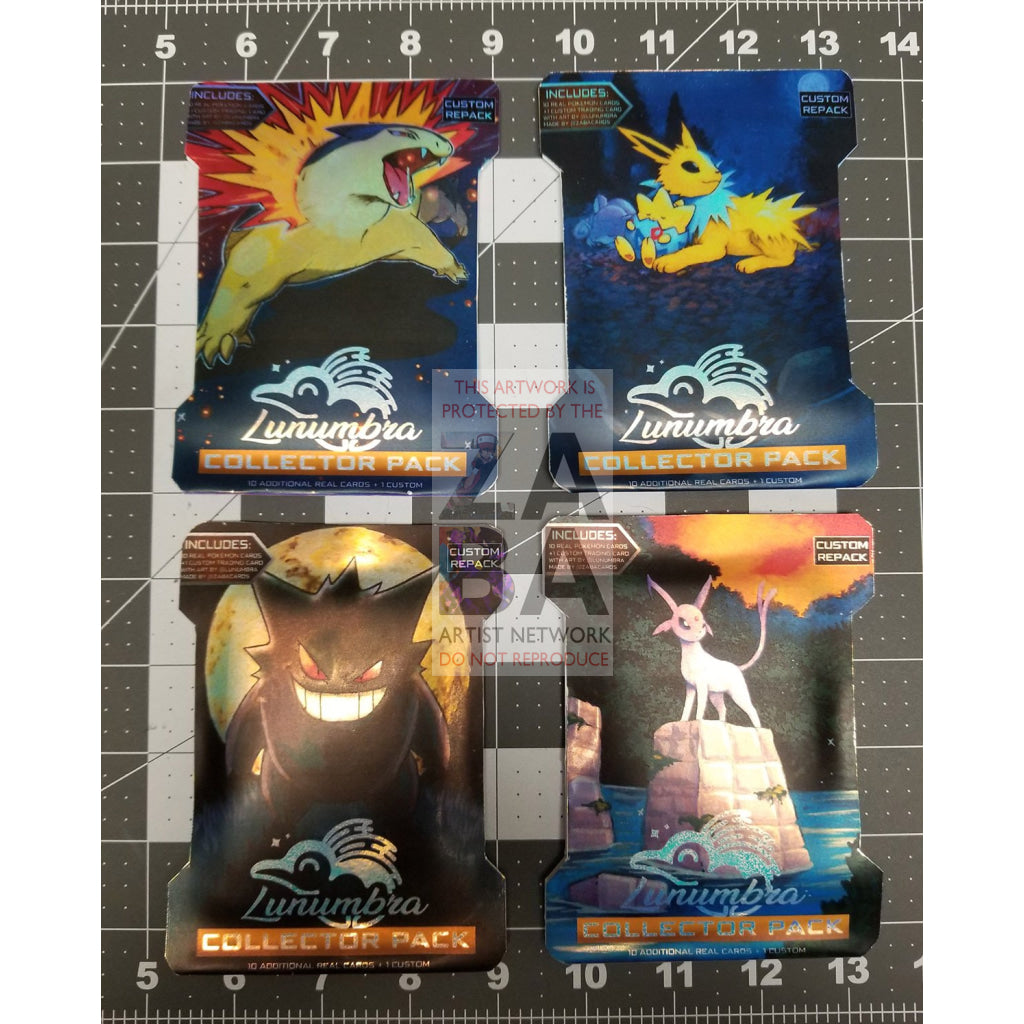 Lunumbra Collector Pack - Pokemon Cards + Extended Art Reprint Any Custom Packs