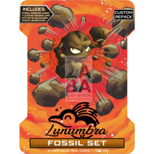 Lunumbra Fossil Set Pack- Pokemon Cards + Extended Art Reprint Pack Custom Packs