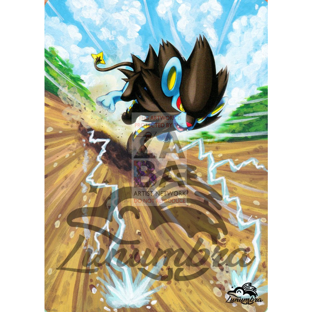 Luxray 46/122 Xy Breakpoint Extended Art Custom Pokemon Card Textless Silver Holographic