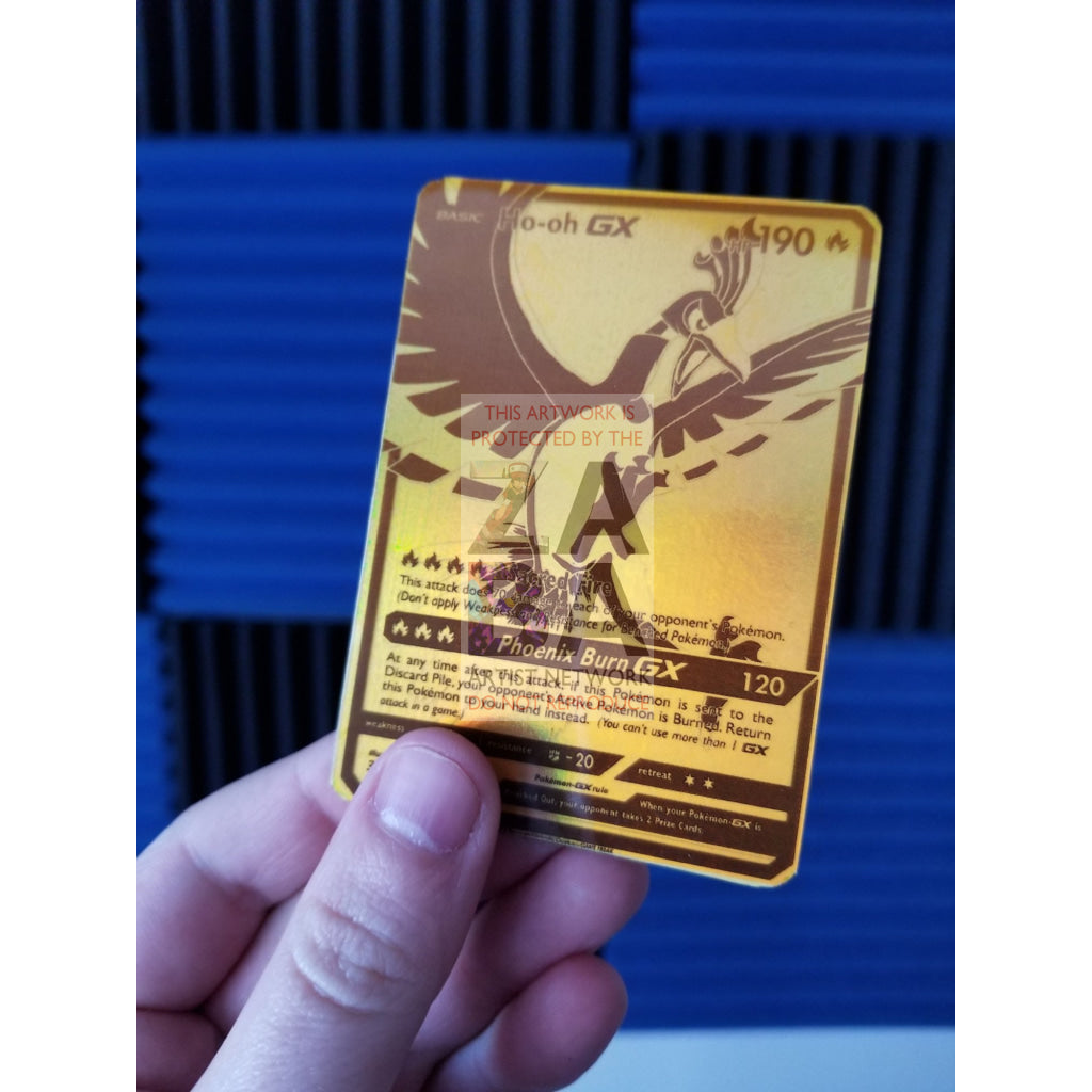 LUXURY GOLD Ho-oh GX Secret Rare Custom Pokemon Card - ZabaTV