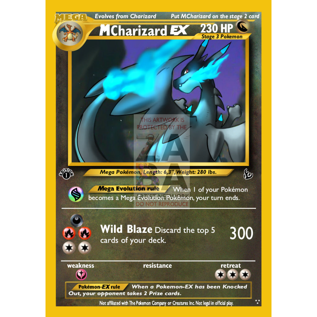 M Dark Charizard X 4/82 Team Rocket Extended Art Custom Pokemon Card