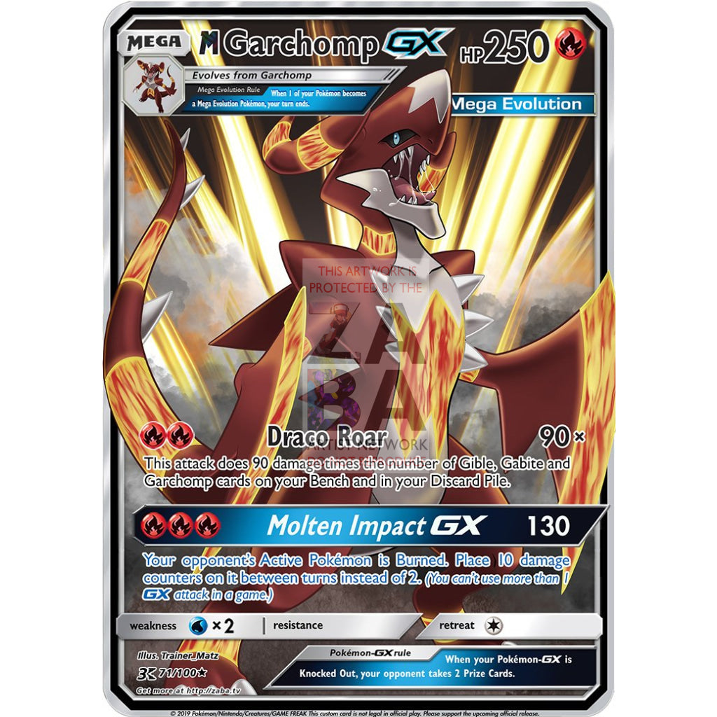 M Garchomp GX (Fire) Custom Pokemon Card - ZabaTV
