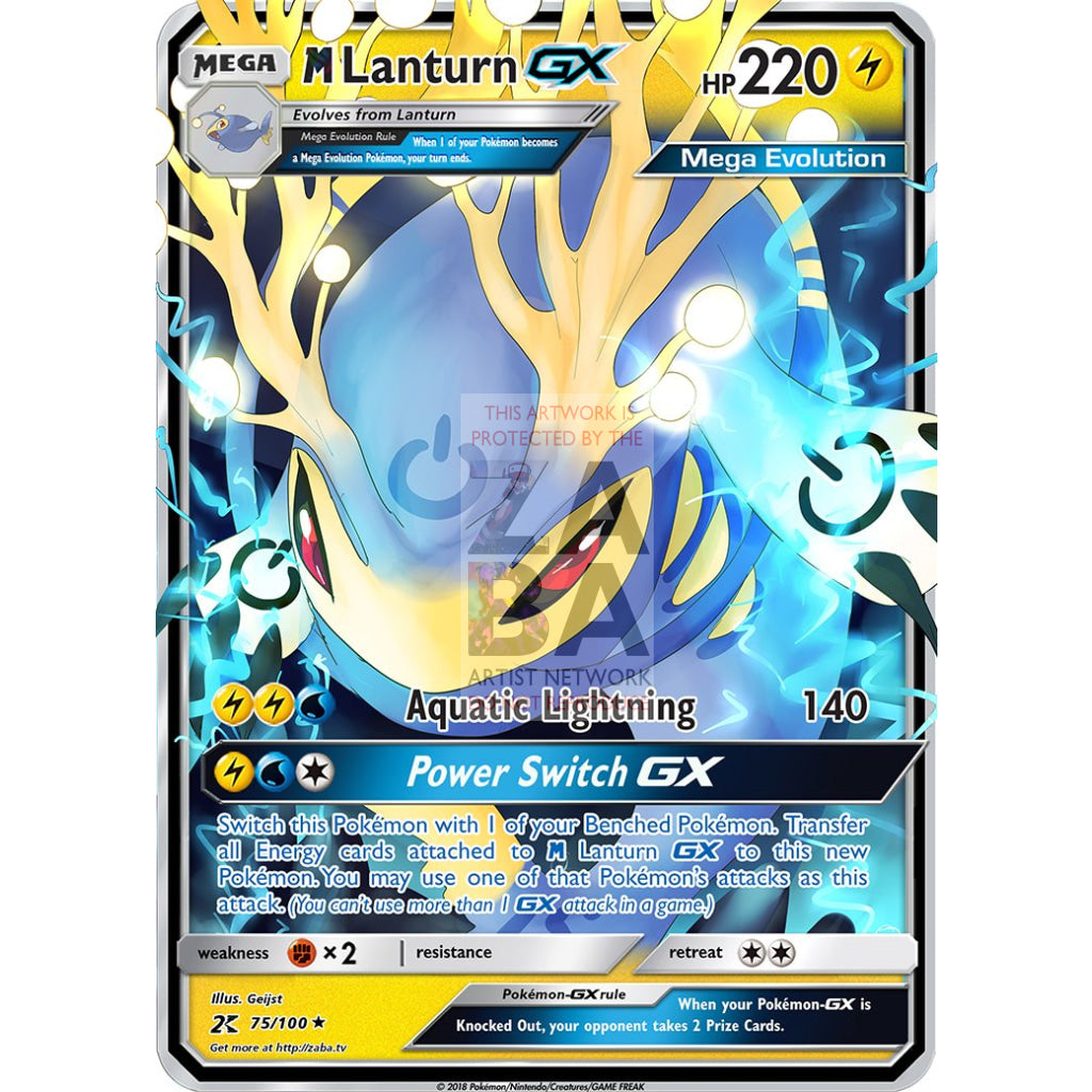 M Lanturn GX Custom Pokemon Card - ZabaTV