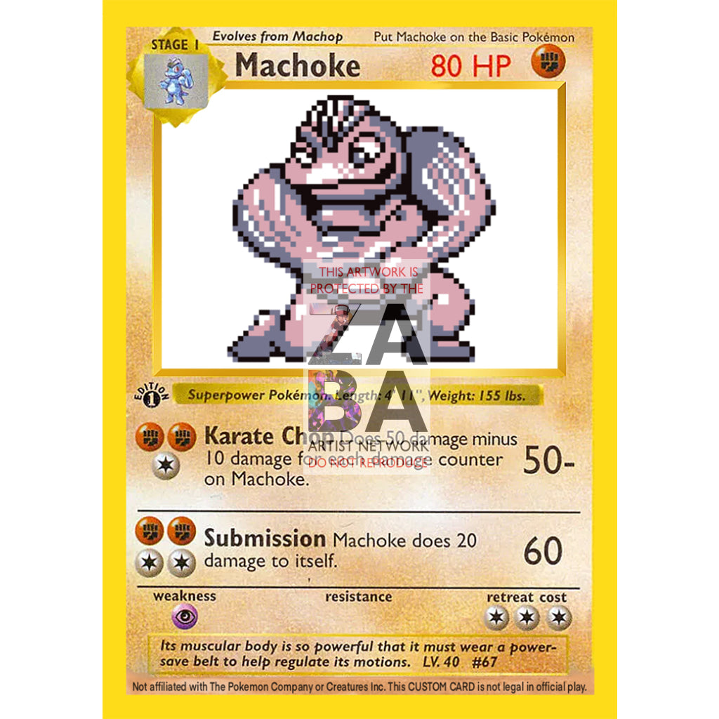 Machoke Game Sprite Custom Pokemon Card - ZabaTV