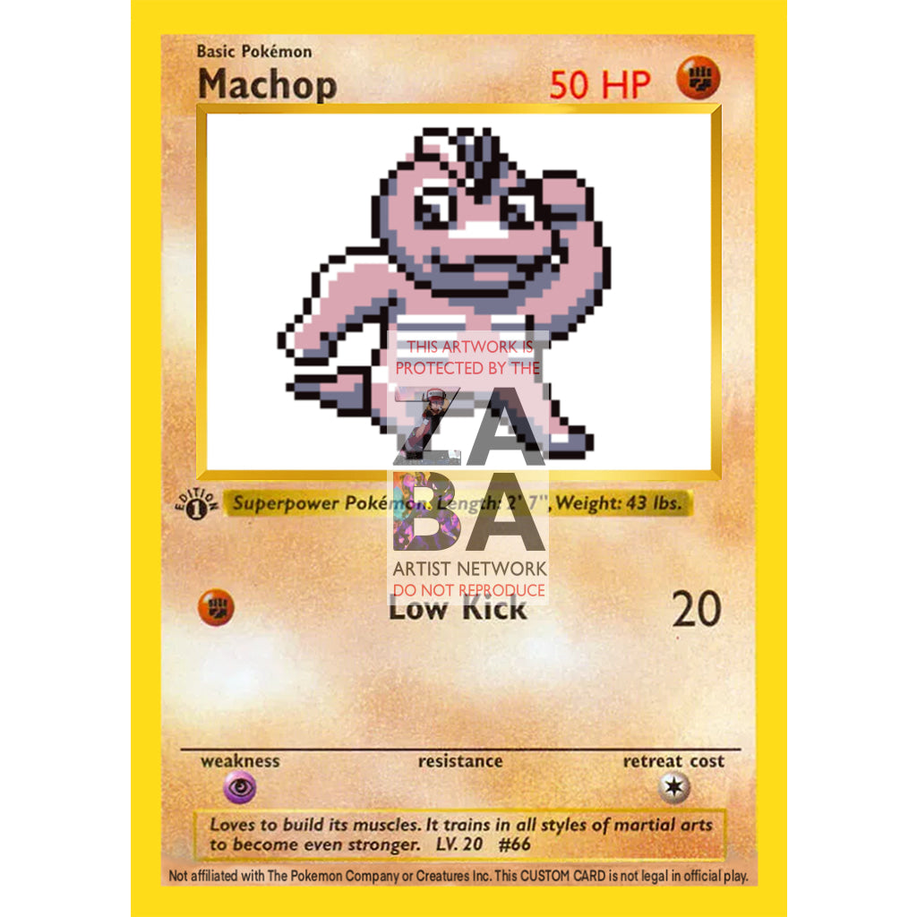 Machop Game Sprite Custom Pokemon Card - ZabaTV