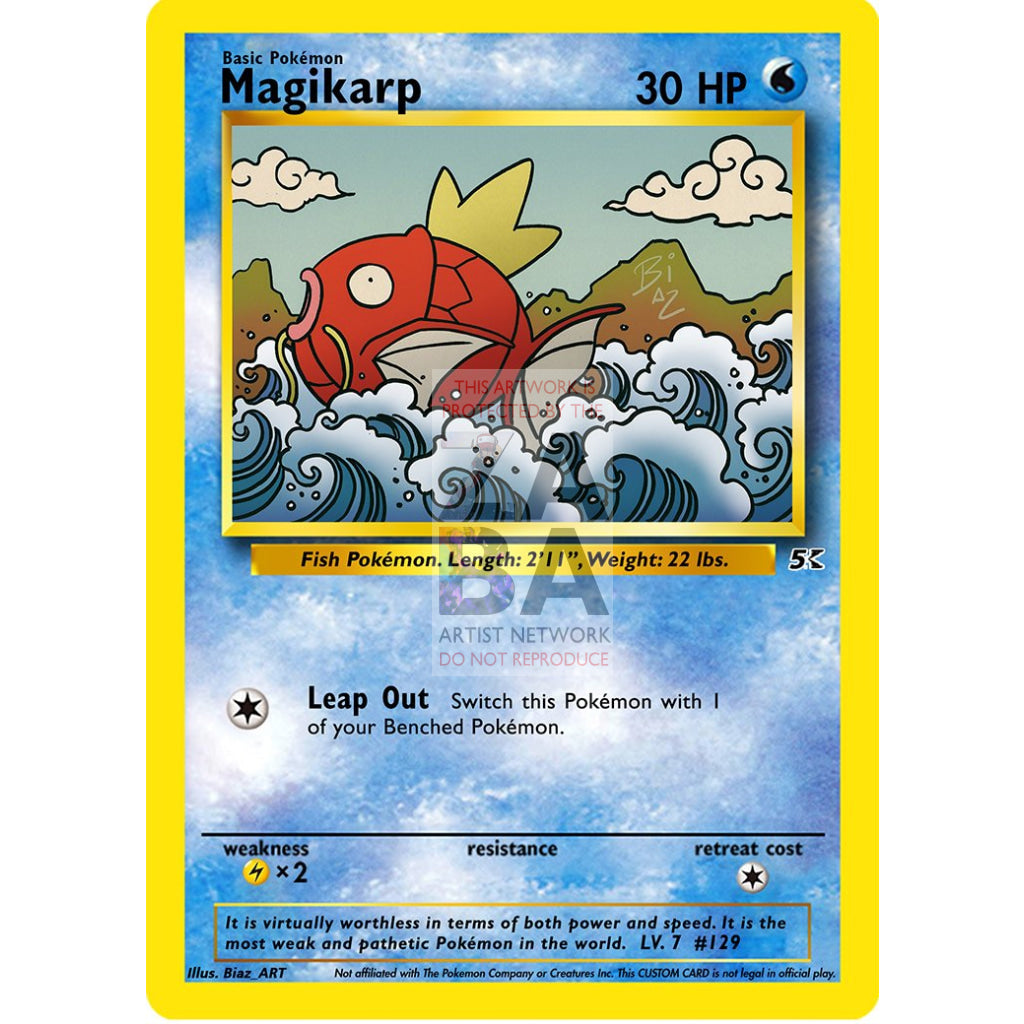 Magikarp 39/192 Rebel Clash (Re-imagined in Base Set) Custom Pokemon Card - ZabaTV