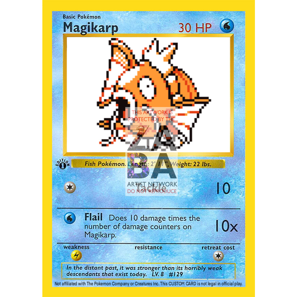 Magikarp Game Sprite Custom Pokemon Card - ZabaTV