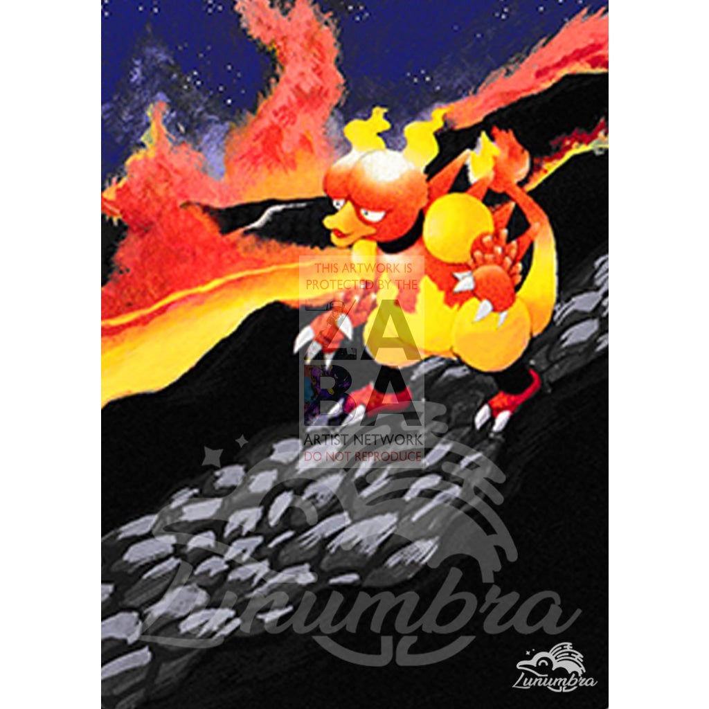 Magmar 40/111 Neo Genesis Extended Art Custom Pokemon Card Textless Silver Holographic
