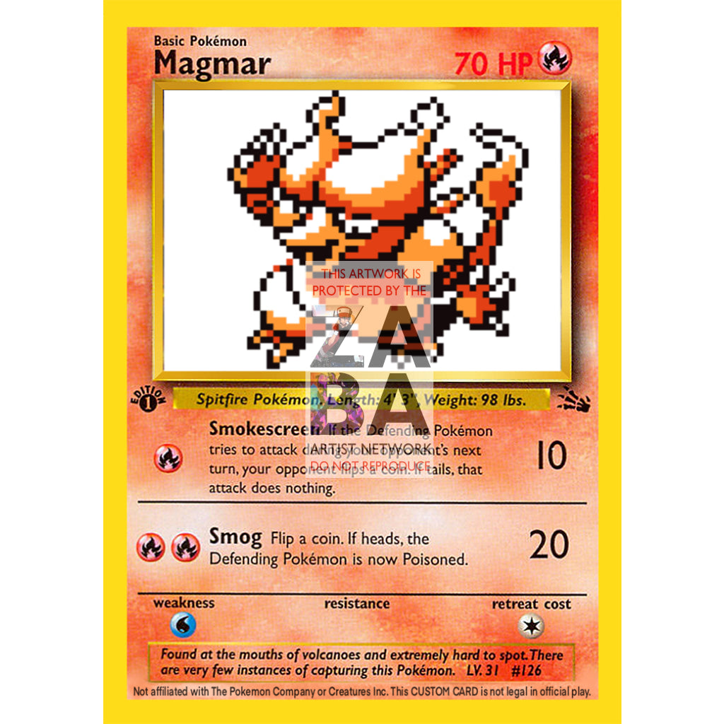 Magmar Game Sprite Custom Pokemon Card - ZabaTV