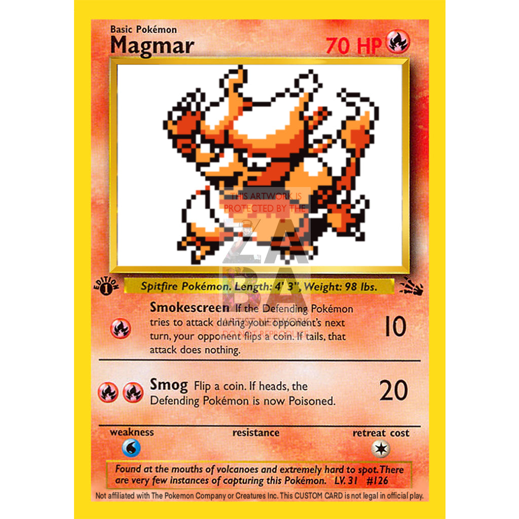 Magmar Game Sprite Custom Pokemon Card - ZabaTV