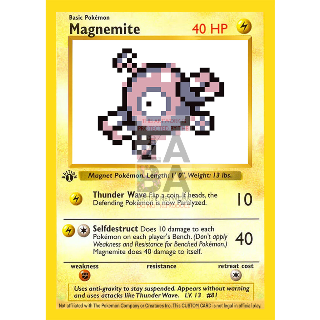Magnemite Game Sprite Custom Pokemon Card - ZabaTV