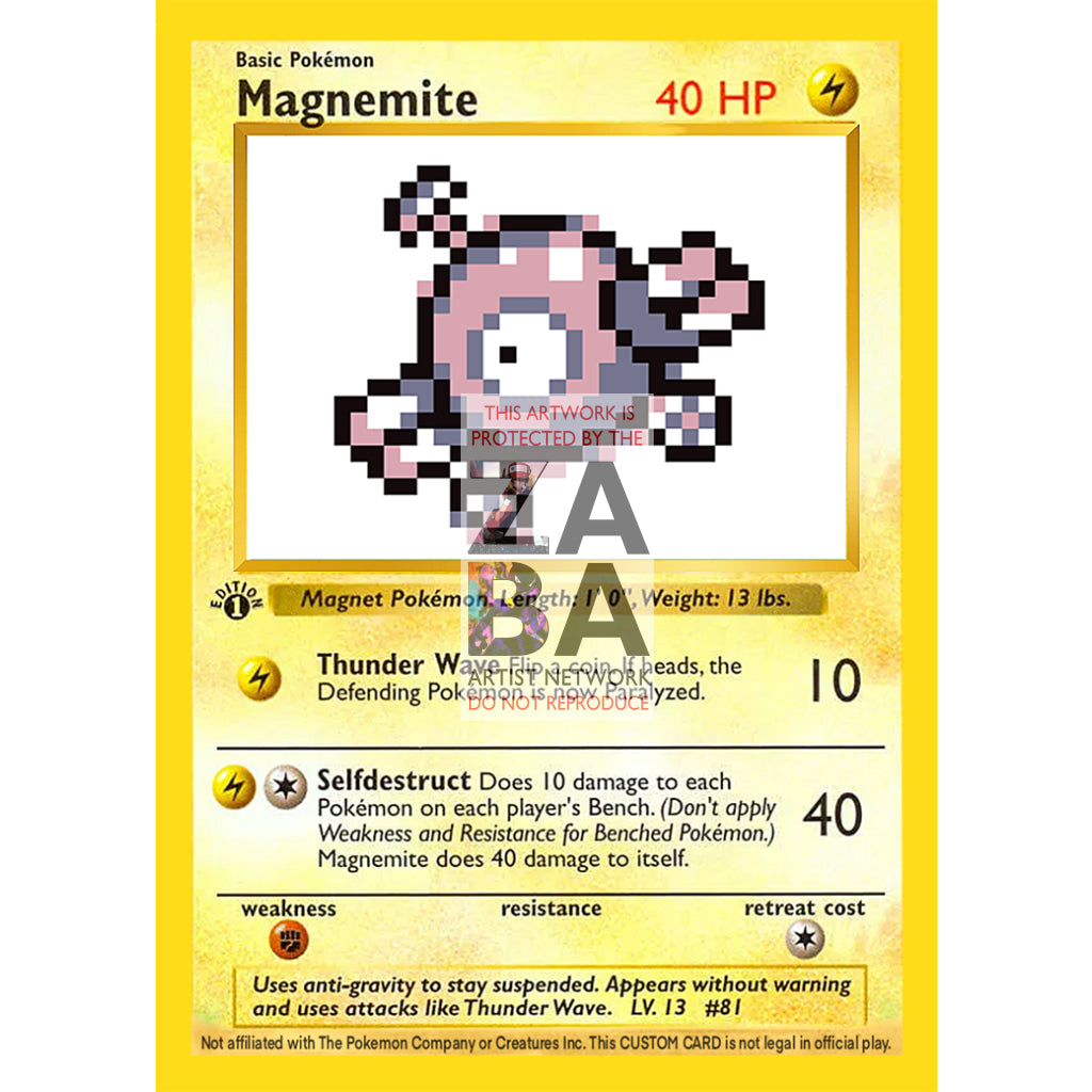 Magnemite Game Sprite Custom Pokemon Card - ZabaTV