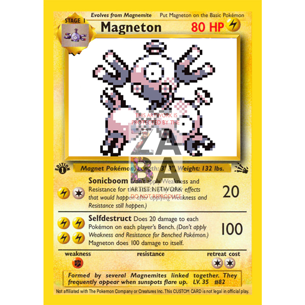 Magneton Game Sprite Custom Pokemon Card - ZabaTV