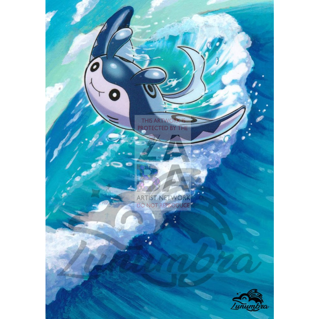 Mantine 58/214 Sun & Moon Lost Thunder Extended Art Custom Pokemon Card Textless Silver Holographic