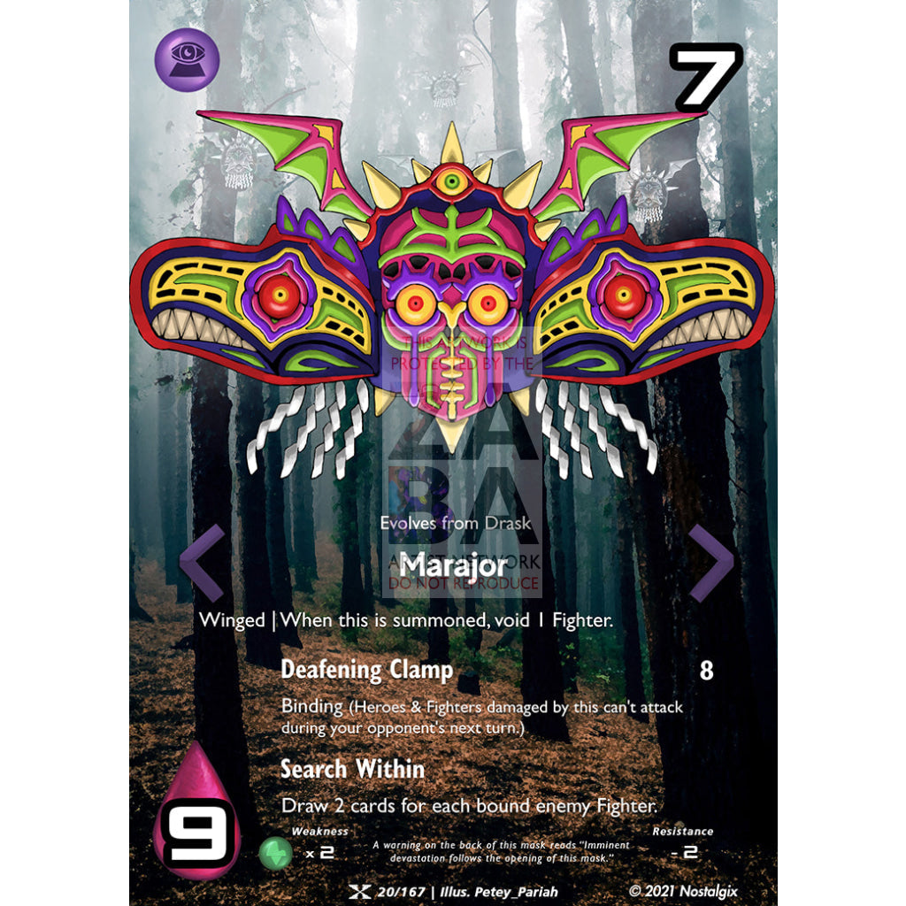 Marajor 20/167 Base Set Extended Art Custom Nostalgix Card With Text / Star Holographic