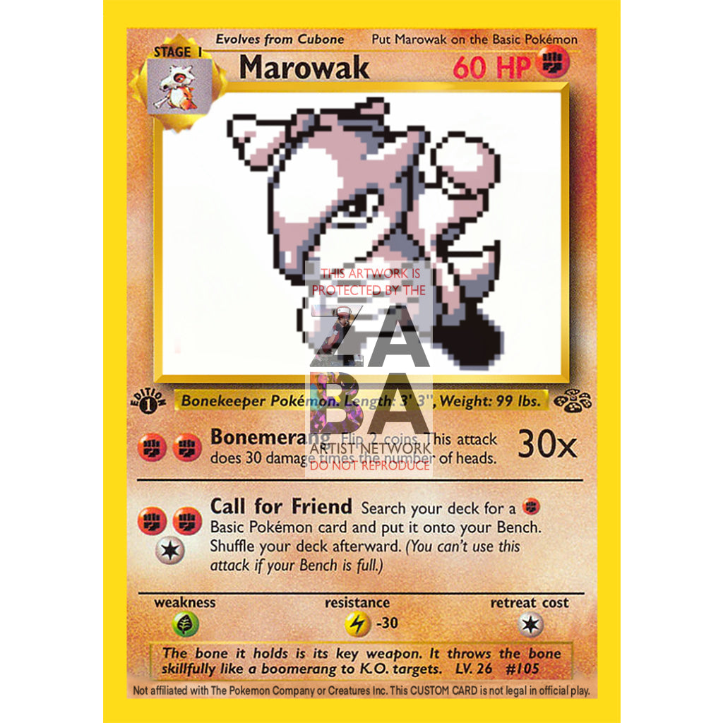 Marowak Game Sprite Custom Pokemon Card - ZabaTV