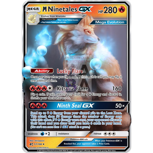 Mega Ninetales Gx Extended Art Custom Pokemon Card