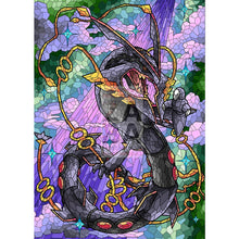 Rayquaza V (Stained-Glass) Custom Pokemon Card Shining / Textless Silver Foil