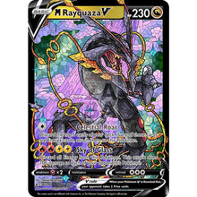 Mega Rayquaza V (Stained-Glass) Custom Pokemon Card Shining / With Text Silver Foil