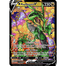Mega Rayquaza V (Stained-Glass) Custom Pokemon Card Standard / With Text Silver Foil