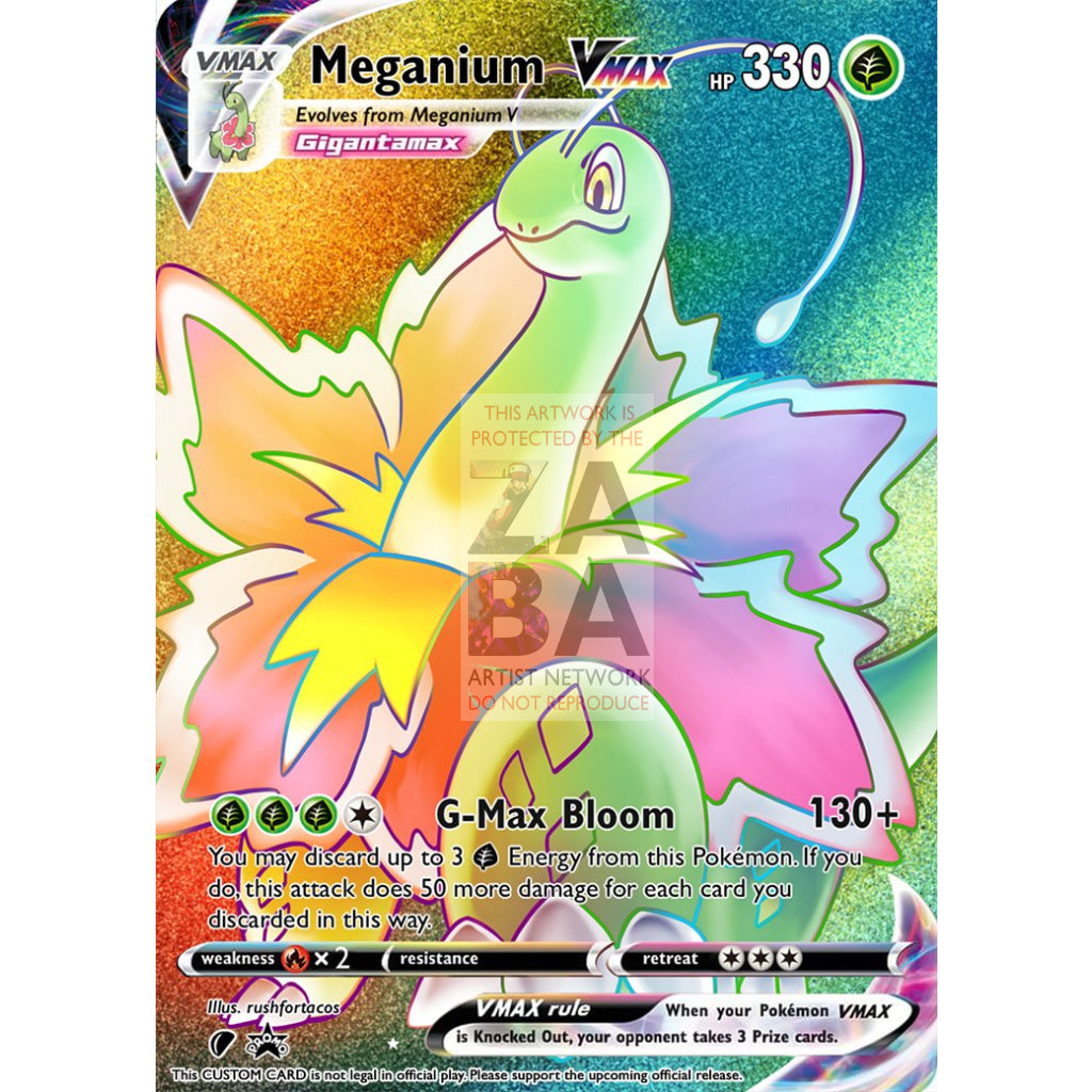 Meganium VMax (Dynamax) Custom Pokemon Card - ZabaTV